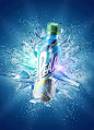 Peak Lata y Botella饮料PS创意合成广告，来源自黄蜂网http://woofeng.cn/