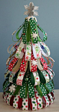 Christmas Tree from strips of scrapbooking paper