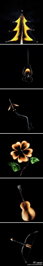 【火柴匹配艺术】俄罗斯艺术家和摄影师 Stanislav Aristov 将烧焦的火柴棒与火之间融合的美丽照片。 http://t.cn/zWymY1g