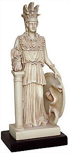 博物馆系列之古希腊雕塑，手握盾牌的雅典娜...