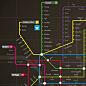 Information graphic // Neon Subway map : Lemongraphic Subway is a simulation of using names as subway stations. Hereby i had created 10 subway routes with different colours to experiment the data visualization in creating a subway sitemap information desi