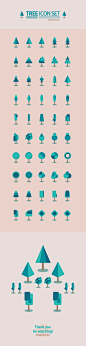 50 tree icon set by joo eunjeong, via Behance