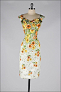 vintage 1950s dress . floral silk . velvet by millstreetvintage
