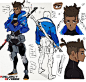 A new work in progress character concept sheet of Mai! This time I tried to blend some inspired techwear clothing with some street wear.…