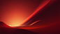 Red and orange background with a wave design