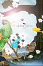 鹦鹉 鸟 花 插画 房产 树 手绘 油画 卡通手绘风格海报设计 地产宣传海报设计 房地产海报