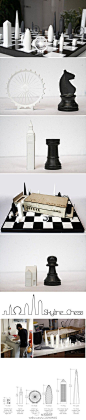 英国设计师 Ian Flood 和 Chris Prosser 使用 3D 打印的方式，合力完成了这副国际象棋棋子的设计。他们把伦敦的地标性建筑变成棋子，在黑白格的棋盘上，勾勒出伦敦的天际线。之后，他们还将进行其他城市如巴黎、上海的棋子设计。