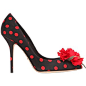 DOLCE & GABBANA 105mm Bellucci Silk Charmeuse Pumps - Black/Red