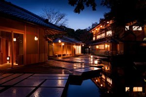 京都虹夕诺雅酒店水之庭夜景
