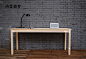 smesenro实木桌办公桌书桌子电脑桌实木家具简约现代 （涂漆版）-淘宝网