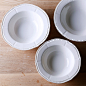维多利亚皇室 法式西式小资陶瓷餐具浮雕珠点深口汤盘沙拉碗菜碗-