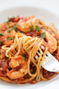 Shrimp Spaghetti - the easiest and most delicious shrimp pasta that even the pickiest eater likes, quick, easy and takes 20 mins.