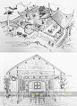 116张中国古建筑建构线稿图片黑白中国风古建筑亭台楼阁CG场景-淘宝网