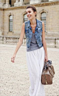 Maxi and Denim Vest