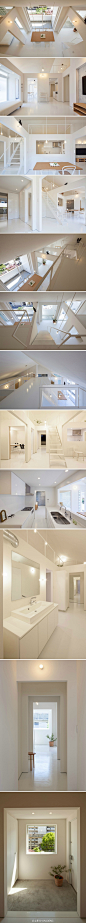「日本香川纯白公寓」 日本这个拥挤的国家因为设计师的用心设计才能有更多空间的合理利用。这间纯白梦幻的屋子就是这样。开阔的结构，纯白的基调，给人的空间感大大增加。白色，实木，这样的日式公寓让人欲罢不能。 建筑师事务所：Yasunari Tsukada Design 地点：香川県高松市 #日系家具# #日式#