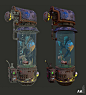 The Travelling Fish (Borderlands inspired), Ally Albon : I wanted to create a game prop inspired by Cory Loftis' concept art of a floating fish tank, but I wanted it to be highly stylised and graphical -  what better inspiration than Borderlands!  Here is