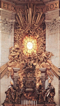 Gian Lorenzo Bernini sculptures in St. Peter's, Vatican, Italy, including the spiral bronze Alter & this throne of St. Peter. This alabaster window was the photo on our 1st Christmas card!  Bernini also created the “Fountain of the Four Rivers” in Pia