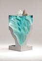New Sculptures By Ben Young Transform Hand-Cut Glass Into Aquatic Landscapes - CutesyPooh