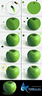 画一个青苹果的步骤~【michan · 图】工具：photoshop