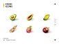 Food icons realistic illustration ui design icon vegetable fruits food