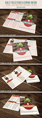Half Fold Food & Drink Menu - Food Menus Print Templates