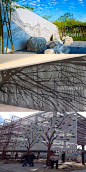 艺术山水画铝单板冲孔树木幕墙吊顶雕刻镂空弧形外墙招牌铝板定制-淘宝网