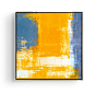 黄与灰 现代简约抽象装饰画油画客厅餐厅挂画卧室壁画办公室墙画