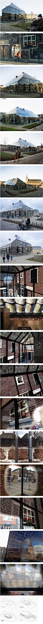 玻璃农庄综合体 GLASS FARM BY MVRDV  
MVRDV利用很高明的手法重新诠释了这块用地，将玻璃这一现代元素与传统农庄的形象完美结合起来，将艺术家Frank van der Salm的摄影作品转化成建筑表皮的图案，利用熔接技术（ fritting technique）将影像印在玻璃上，创造出砖墙与茅草屋顶的幻觉。这里目前作为商业与办公综合体，相信又会有不少游客慕名而来。