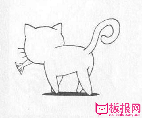 猫的简笔画，可爱的小猫咪