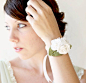 wrist corsage bridal accessory white rose wedding di whichgoose, $15.00