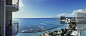 View of Waikiki Beach from a highrise balcony