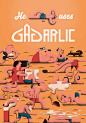 GAGarlic : GAG+garlic= GAGarlicAdv illustrations for a fake product: GAGarlic