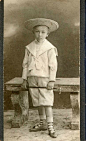 Boy in sailor suit with walking stick | Budapest 1890-1900