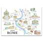 Map of Rome Print - Alice Tait Shop