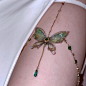 Green Fairy Butterfly Leg Chain | Jewelry | Three Fleas : This Green Fairy Butterfly Leg Chain is perfect for adding a touch of delicacy and beauty to any outfit. Crafted from lightweight materials, this chain is comfortable and easy to wear. Its intricat