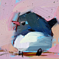 Junco no. 7 original bird oil painting by Angela Moulton