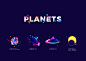 PLANETS ILLUSTRATION : Made some space illustration with fantastic planet ,  orbit, sun , moon and comet . Vibrant color and overlay style, used some Bold & beautiful typography mixing.  Will be use on UI/UX , web , poster, wallpaper etc . 