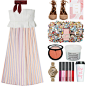 A fashion look from September 2016 featuring striped midi skirt, lace up shoes and buckle watches. Browse and shop related looks.