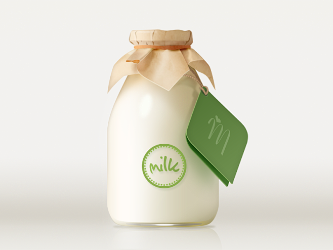 Milk一瓶牛奶-图标UI设计