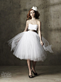 Whimsical Spring tulle knee-length wedding dress by Ouma