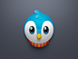 Blue brid and scarf icon