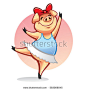 cartoon pig ballerina in action with a big smile