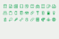 Waste Recycling Line Icons