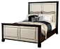 Astoria Ivory Leather Hollywood Regency Style King Bed traditional beds