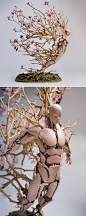 Assembled Figurines by Garret Kane Appear to Burst with the Seasons: 