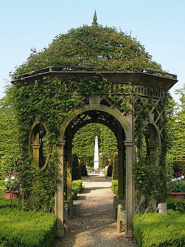 Ivy-covered gazebo