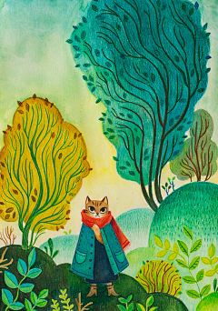 猫♛斯拉·²¼·采集到囤❤《孩子选孩子的诗》插画封面