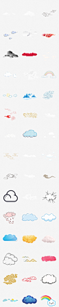 蓝天白云天空云朵云彩png卡通背景素材