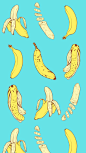 手机壁纸 锁屏壁纸 简单 平铺 香蕉