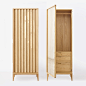 观边衣柜卧室黑胡桃木白橡木衣橱中式设计师实木家具衣柜